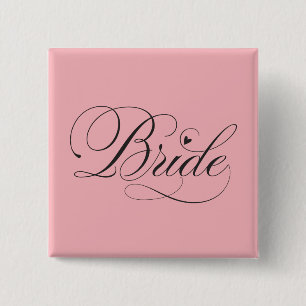 Bruid met hart vierkante button 5,1 cm