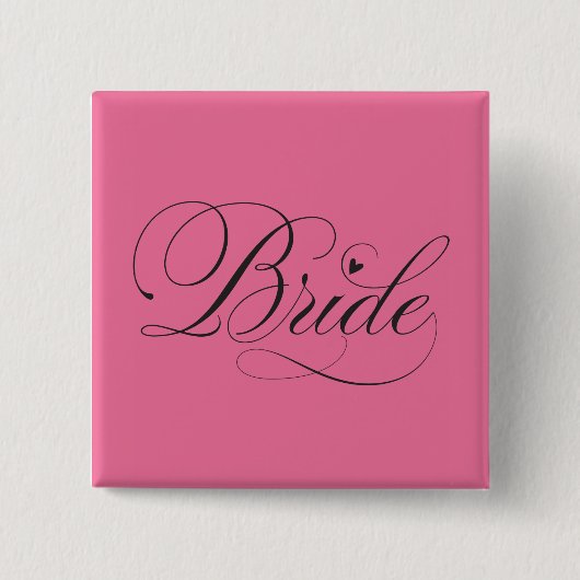 Bruid met hart vierkante button 5,1 cm (Voorkant)