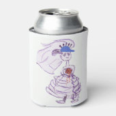 Bruid met honkbalfan blikjeskoeler (Blikje Voorkant)