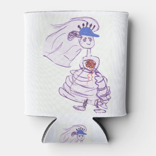 Bruid met honkbalfan blikjeskoeler (Voorkant)