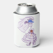 Bruid met honkbalfan blikjeskoeler (Blikje Achterkant)