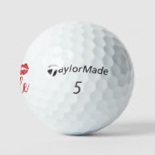 Bruid met rode lippen golf golfballen (Logo)