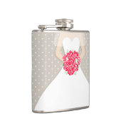 Bruid met rode rozen heupfles (Rechts)