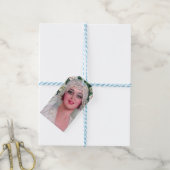 Bruid met rozen uit het verleden cadeaulabel (Met Touw)