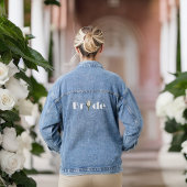 Bruid met Single White Glittery Look Roos Denim Jacket