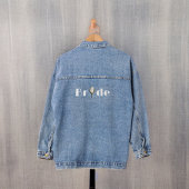 Bruid met Single White Glittery Look Roos Denim Jacket