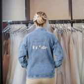 Bruid met Single White Glittery Look Roos Denim Jacket