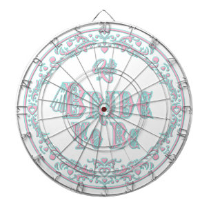 Bruid Met Sluier, Fancy Roze - Teal Vintage Dartbord