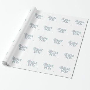 Bruid Met Sluier, Roze en Turquoise Letters Cadeaupapier