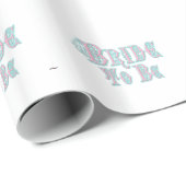 Bruid Met Sluier, Roze en Turquoise Letters Cadeaupapier (Rol Hoek)