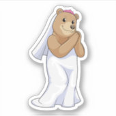 Bruid met sluier sticker (Voorkant)