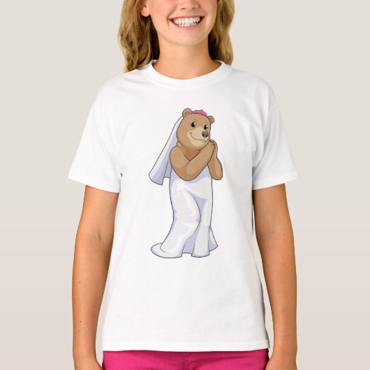 Bruid met sluier t-shirt (Voorkant)