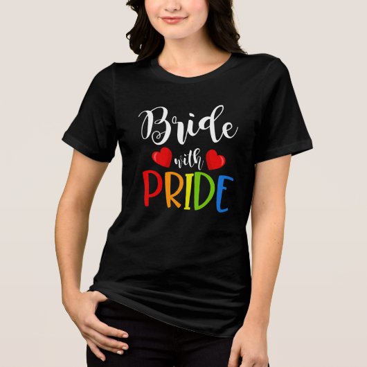 Bruid met trots LGBTQ+ Bruiloft Tri-Blend Shirt (Voorkant)