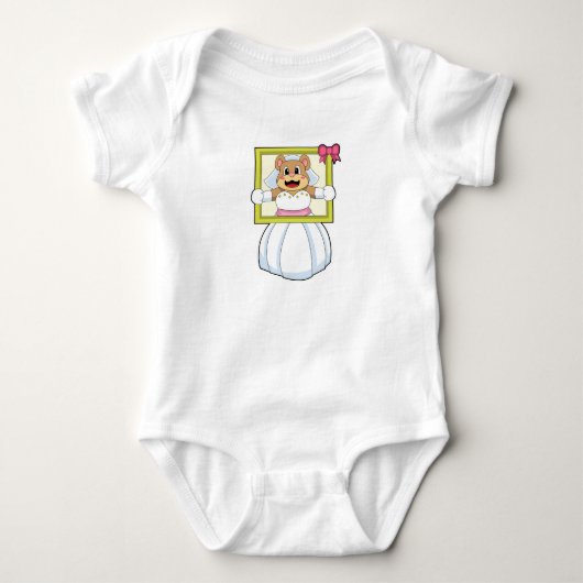 Bruid met trouwjurk & Lijst.p Romper (Voorkant)