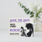 Bruid met Voodoo Doll Bride Save The Date (Staand voorkant)