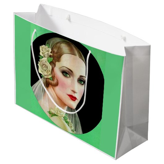 bruid met witte roos groot cadeauzakje (Achterkant Gekanteld)