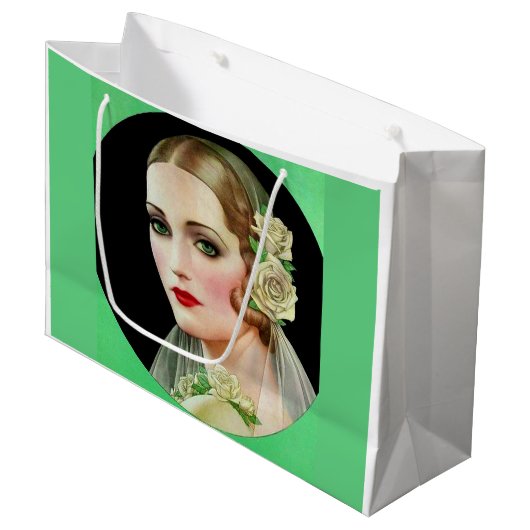 bruid met witte roos groot cadeauzakje (Voorkant Gekanteld)