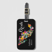 Bruid Mexico Bloemen Bestemming Bruiloft Bagagelabel (Voorkant (verticaal))