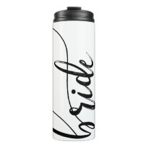 Bruid Minimalistische Zwart Wit Thermische Tumbler