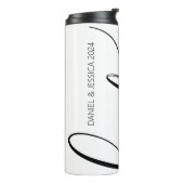 Bruid Minimalistische Zwart Wit Thermische Tumbler Thermosbeker (Gedraaid links)