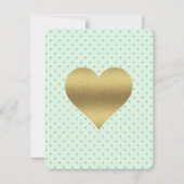 BRUID Mint en Gouden Hart Polka Dot Douche Party Kaart (Voorkant)