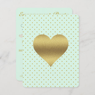 BRUID Mint en Gouden Hart Polka Dot Douche Party Kaart