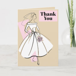 Bruid Mode Neutraal Dankjewel beige Bedankkaart