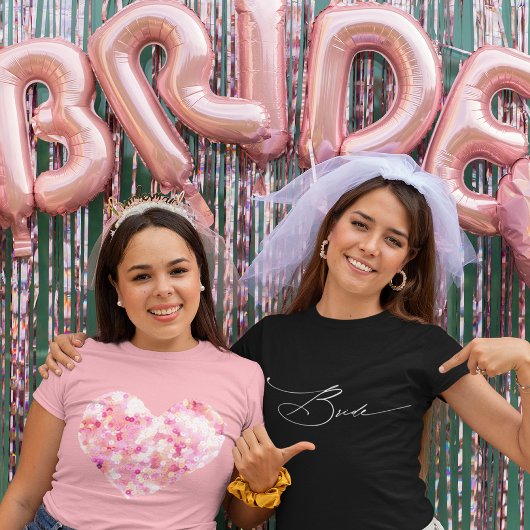 Bruid Modern Elegante Script Typografie Trouwen T-shirt