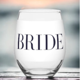 Bruid Modern Persoonlijk Wijnglas Zonder Voet