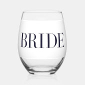 Bruid Modern Persoonlijk Wijnglas Zonder Voet (Voorkant)