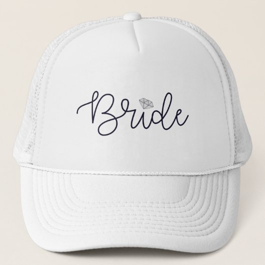 Bruid Modern Schrift Diamant Afscheid Als Bruid Trucker Pet (Voorkant)