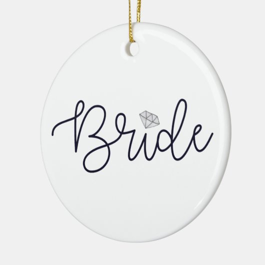 Bruid Modern Script Diamanten Trouwdatum Keramisch Ornament (Links)