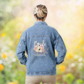 Bruid Moderne Waterverf Bloemen Naam Denim Jacket