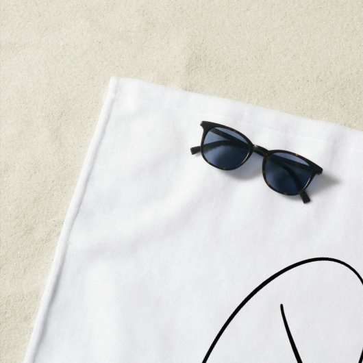 Bruid | Moderne zwarte script op maat Strandlaken (In situ)