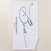 Bruid | Moderne zwarte script op maat Strandlaken (Voorkant)