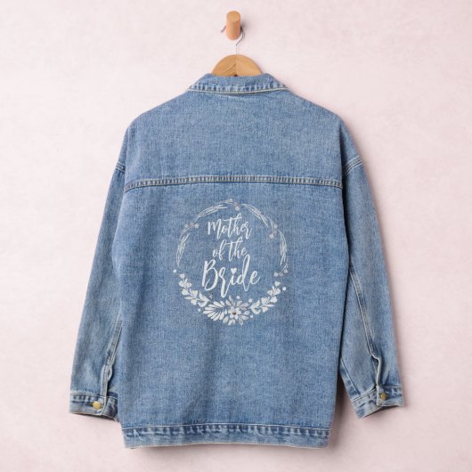 Bruid-moeder bloemenkrans bruiloft denim jacket (Hangar)