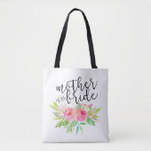 bruid-moeder roze bloemenprint tote bag (Voorkant)