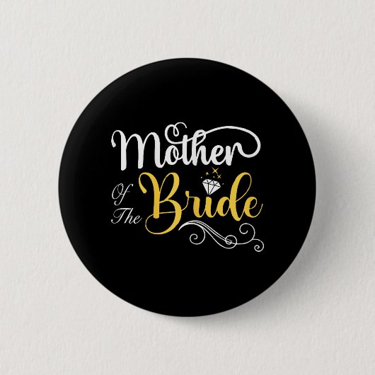 Bruid-moeder trouwfeest  ronde button 5,7 cm (Voorkant)