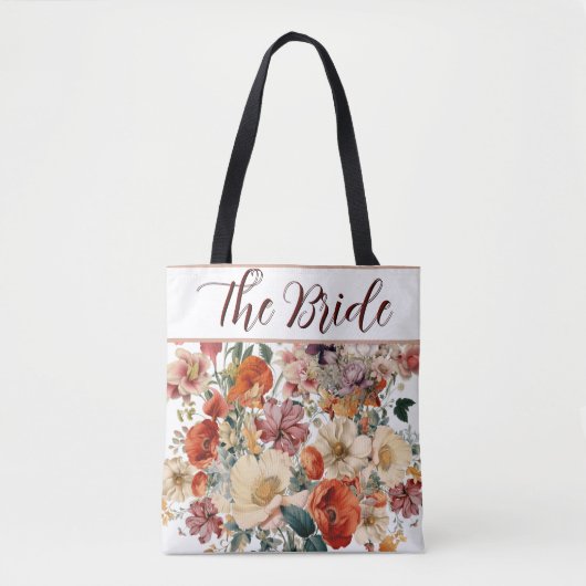 Bruid Mooie Elegante Bloemen Tas (Voorkant)
