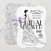 Bruid Mooie Lacy Jurk Bloemen Vrijgezellenfeest Kaart (Voorkant / Achterkant)