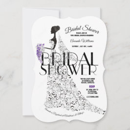 Bruid Mooie Lacy Jurk Bloemen Vrijgezellenfeest Kaart