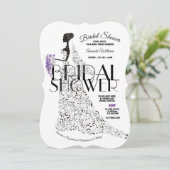 Bruid Mooie Lacy Jurk Bloemen Vrijgezellenfeest Kaart (Staand voorkant)