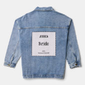 Bruid Mooie Stippen Custom Bruiloft Bruidsfeest Denim Jacket (Achterkant)