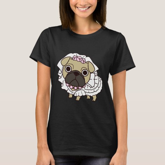 Bruid Mops Klassiek  110 T-shirt (Voorkant)
