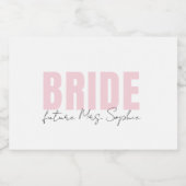 Bruid Mousserende Wijn Label | Gepersonaliseerde t Sparkling Wijnetiket (Enkel label)