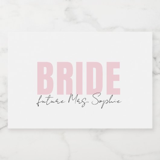 Bruid Mousserende Wijn Label | Gepersonaliseerde t Sparkling Wijnetiket (Enkel label)