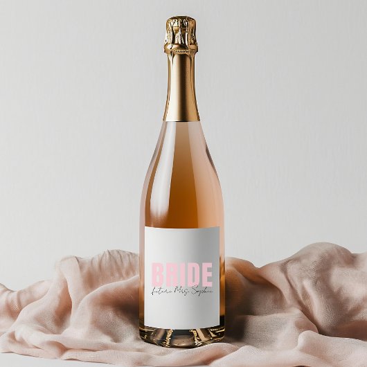 Bruid Mousserende Wijn Label | Gepersonaliseerde t Sparkling Wijnetiket
