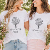 Bruid Naam & Datum Bloem Bruiloft Feest Tri-Blend Shirt