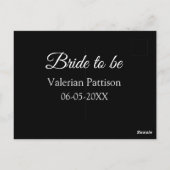 Bruid-naam datum zwart wit bruidsfeest we briefkaart (Achterkant)