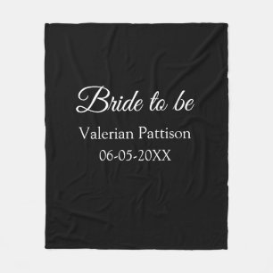 Bruid-naam datum zwart wit bruidsfeest we fleece deken
